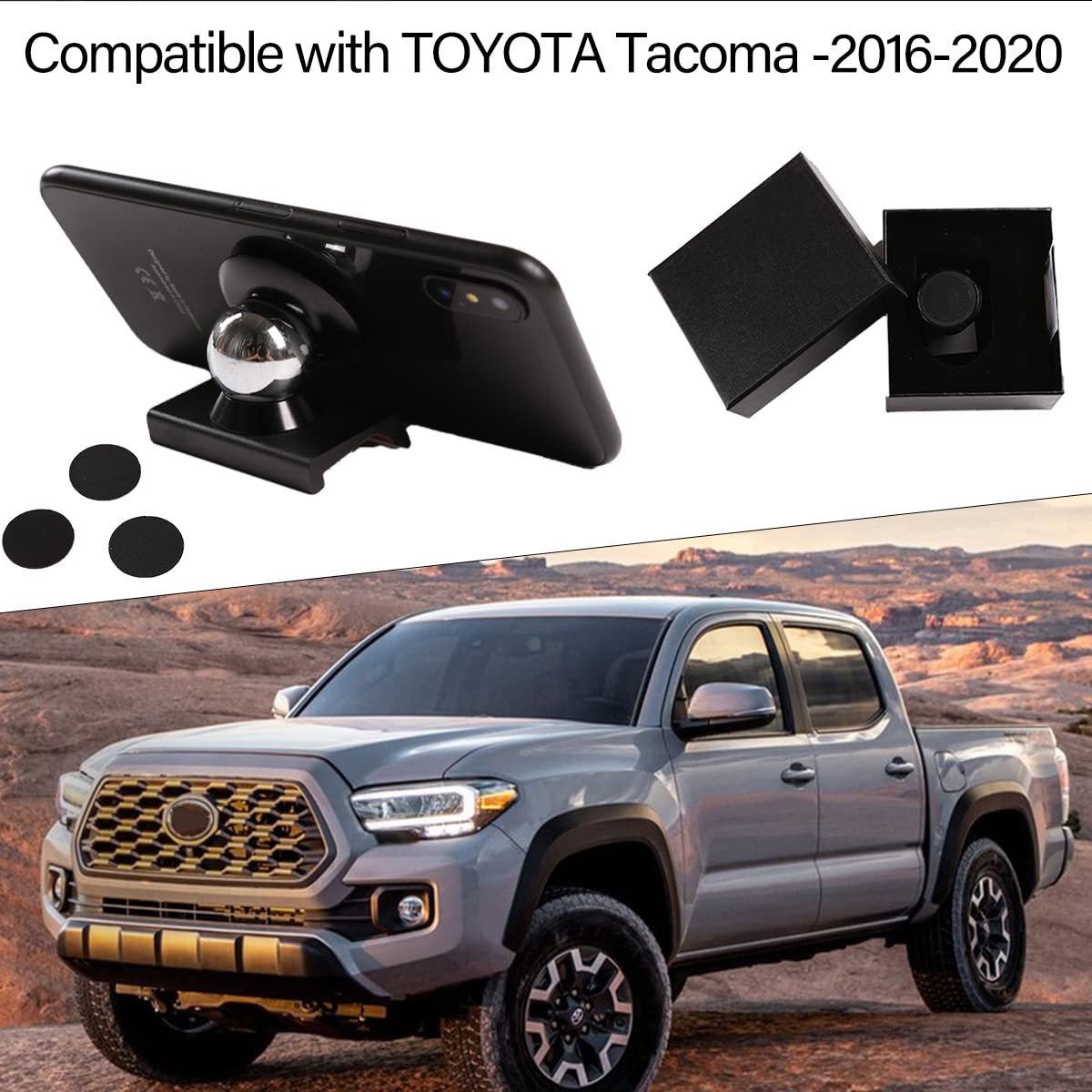 CHEAYAR Car Phone Holder,Car Phone Mount, Magnetic Phone Mount Dash Clip Black for Tacoma 2015 2016 2017 2018 2019 2020 2021 2022 2023. (1 Piece, Type B)