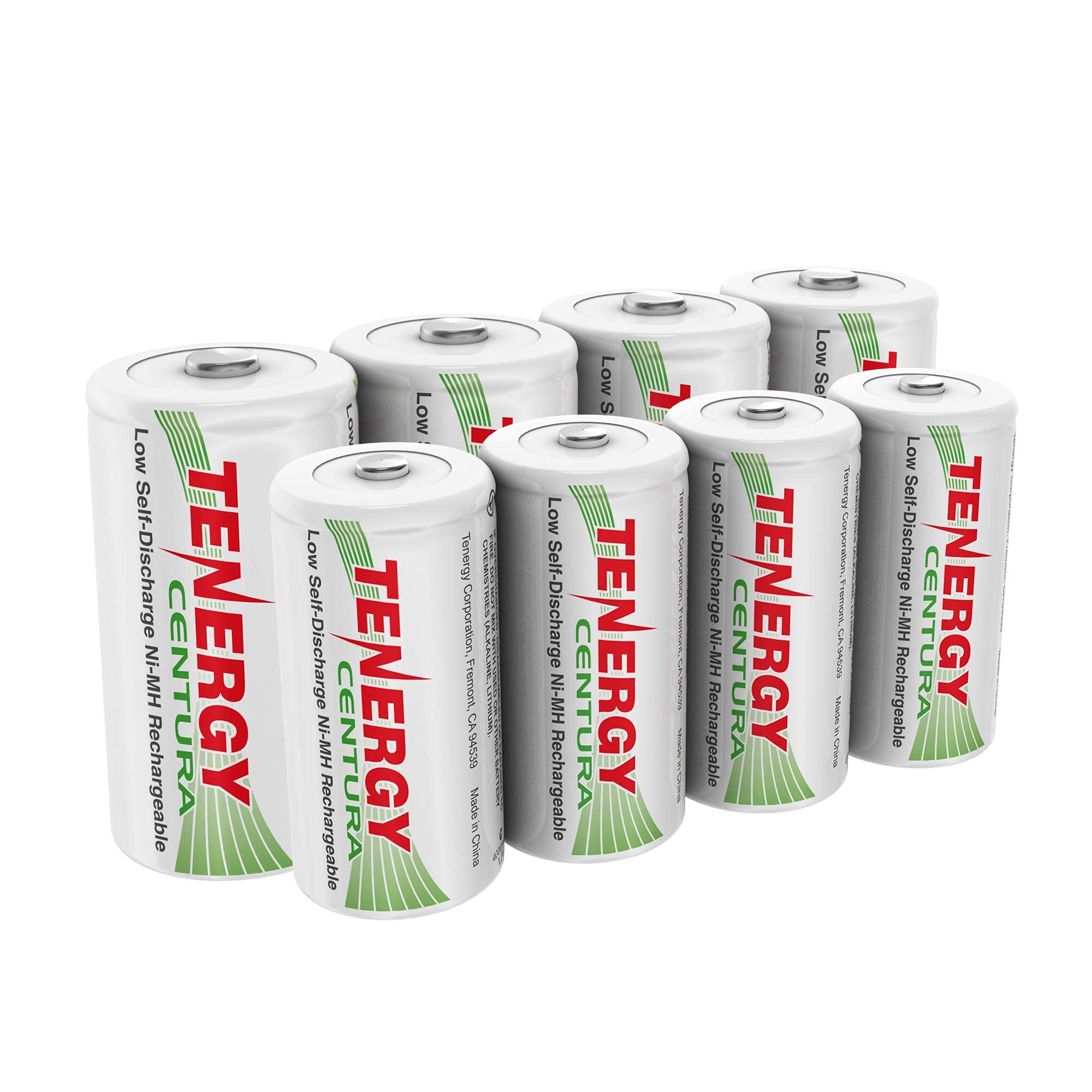 Tenergy Centura Low Self Discharge 8 Pack NiMH Rechargeable Battery Combo, Includes 4xC 4xD Rechargeable Batteries,
