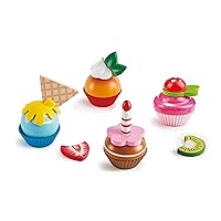 Hape Cupcakes | Colorful Wooden Cupcakes, Children’S Pretend Play Food Kitchen Toy