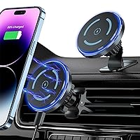 for MagSafe Car Mount Charger [28 Strongest Magnets] 15W Fast Charging Wireless Car Charger, Air Vent/Dashboard Magnetic Phone Holder for iPhone 15 Pro Plus Max 14 13 12