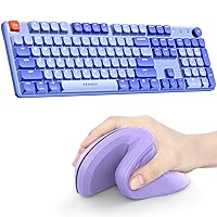 seenda Bluetooth Ergonomic Mouse & Wireless Mechanical Blue Colorful Keyboard