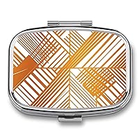Pill Box Square Pill Case for Purse & Pocket Portable Mini White and Amber Pill Organizer with 2 Compartment Cute Pill Container Holder Travel Pillbox to Hold Vitamins Medication Fish Oil