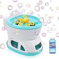 JOYIN Bubble Machine Automatic Bubble Gun Blower Blaster Toilet with 4oz Bubble Solution for Kids, Bubble Blower for Bubble Party Favors, Summer Toy, Birthday, Outdoor & Indoor Activity, Easter