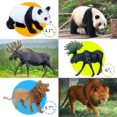 Jumbo African Jungle Animals Figures Toys, Large Realistic Plastic Safari  Animals Playset