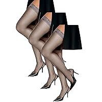 Hanes Women's Set of 3 Silk Reflections Silky Sheer Thigh High - Soft Taupe, EF