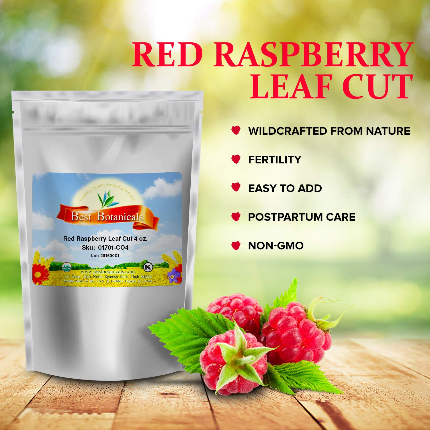 Best Botanicals Red Raspberry Leaf Cut 4 oz. (Organic)