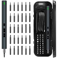 STREBITO Small Electric Screwdriver, 37-in-1 Mini Electric Screwdriver Kit, 3.7V Power Screwdriver Rechargeable, Magnetic Precision Electric Screwdriver for PC RC Laptop Phone Computer Electronics