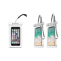 JOTO Universal Waterproof Pouch Cellphone Dry Bag Case Bundle with ProCase [2 Pack] Universal Waterproof Case for Phones up to 7