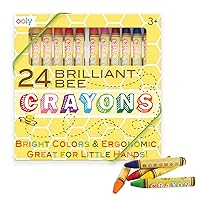 Brilliant Bee Crayons, Bright and Vivid Triangular Crayon - Set of 24
