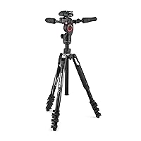 Manfrotto Befree 3-Way Live Advanced Camera Tripod kit, Aluminium Travel Tripod, Lever Lock, with 3-Way Fluid Head, for Photo and Video, Vlogging Equipment, with Carry Bag