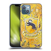 Head Case Designs Officially Licensed Harry Potter Hufflepuff Pattern Deathly Hallows XIII Soft Gel Case Compatible with Apple iPhone 13