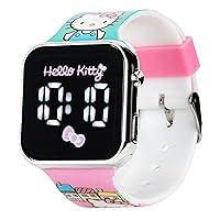 Hello Kitty Digital LED Quartz Kids Multicolor Watch for Girls with White Hello Kitty and Friends Band Strap (Model: HK4161AZ)