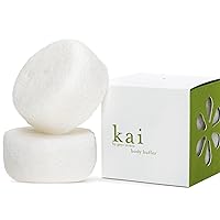 kai Body Buffer, 2 Count, Innovative Bath sponges That Gently exfoliates Skin While Cleansing The Body with a Fresh + Clean Gardenia Scent, Vegan, Cruelty Free, Made in The USA