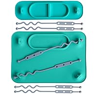 BUSY BABY Silicone Placemat Bundle - 1-Original Placement & 1-Mini Mat with 6 Multipurpose Straps Included, Dishwasher Safe, Travel-Friendly, BPA Free, As Seen on Shark Tank (Spearmint)