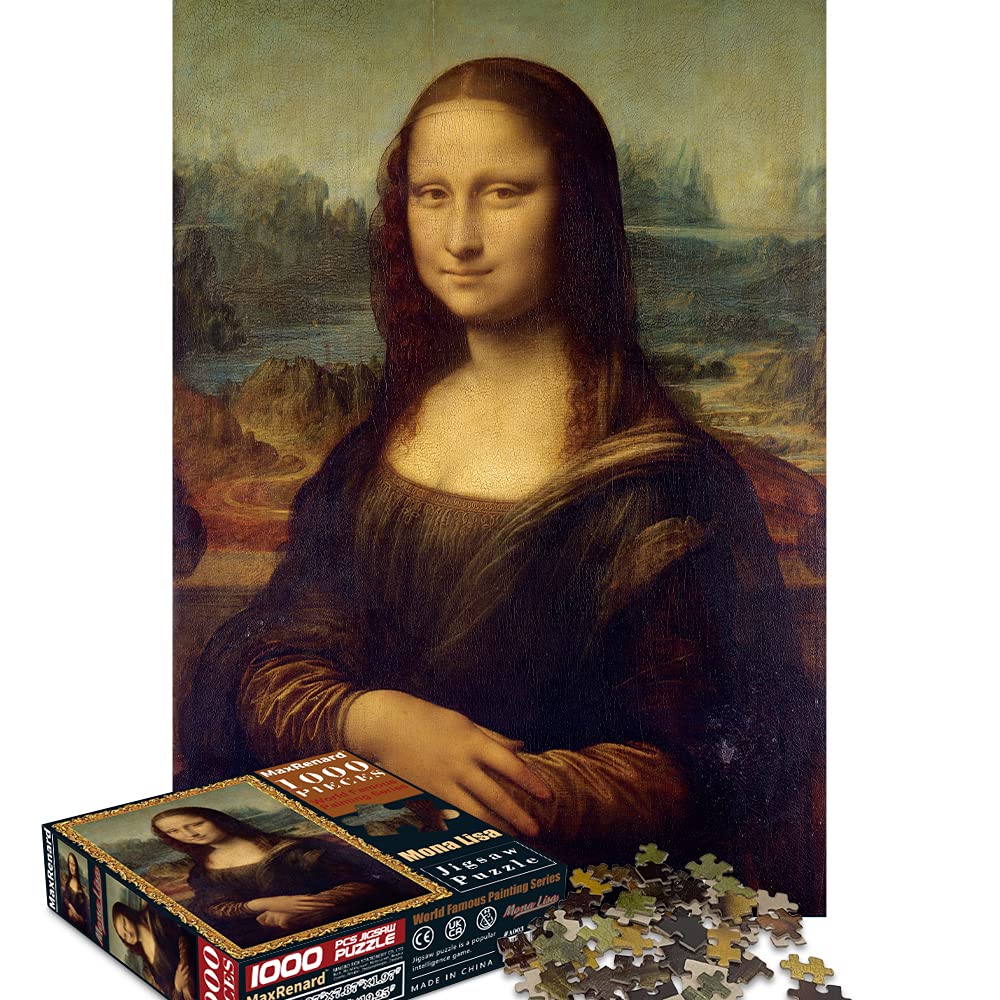 BUSCBEAR Toy 1000 Pieces Jigsaw Puzzle Game Oil Painting Collection Leonardo da Vinci Mona Lisa Smile