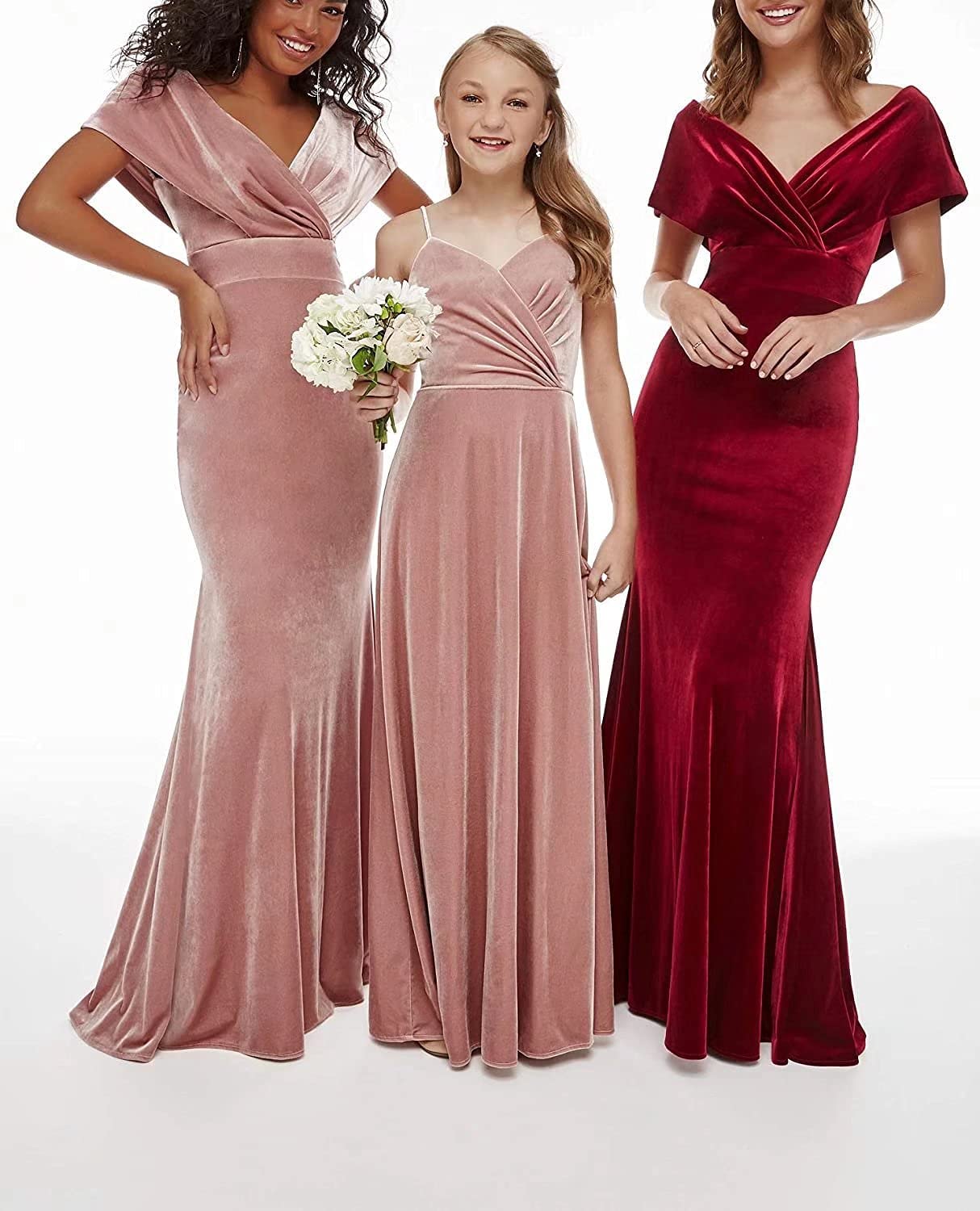 Velvet Prom Dresses Off Shoulder V Neck Bridesmaid Dresses Mermaid Evening Gowns for Women Party Prom Dresses 2023