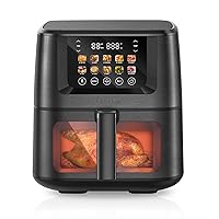 SEEDEEM Max XL Air Fryer, 8 Quart, 10-in-1 Hot Air Fryer Oven with Color LCD Display Touchscreen, Air Fryer Toaster Oven Combo with ClearCook Cooking Window,Broil, Roast, Dehydrate, Bake, Black