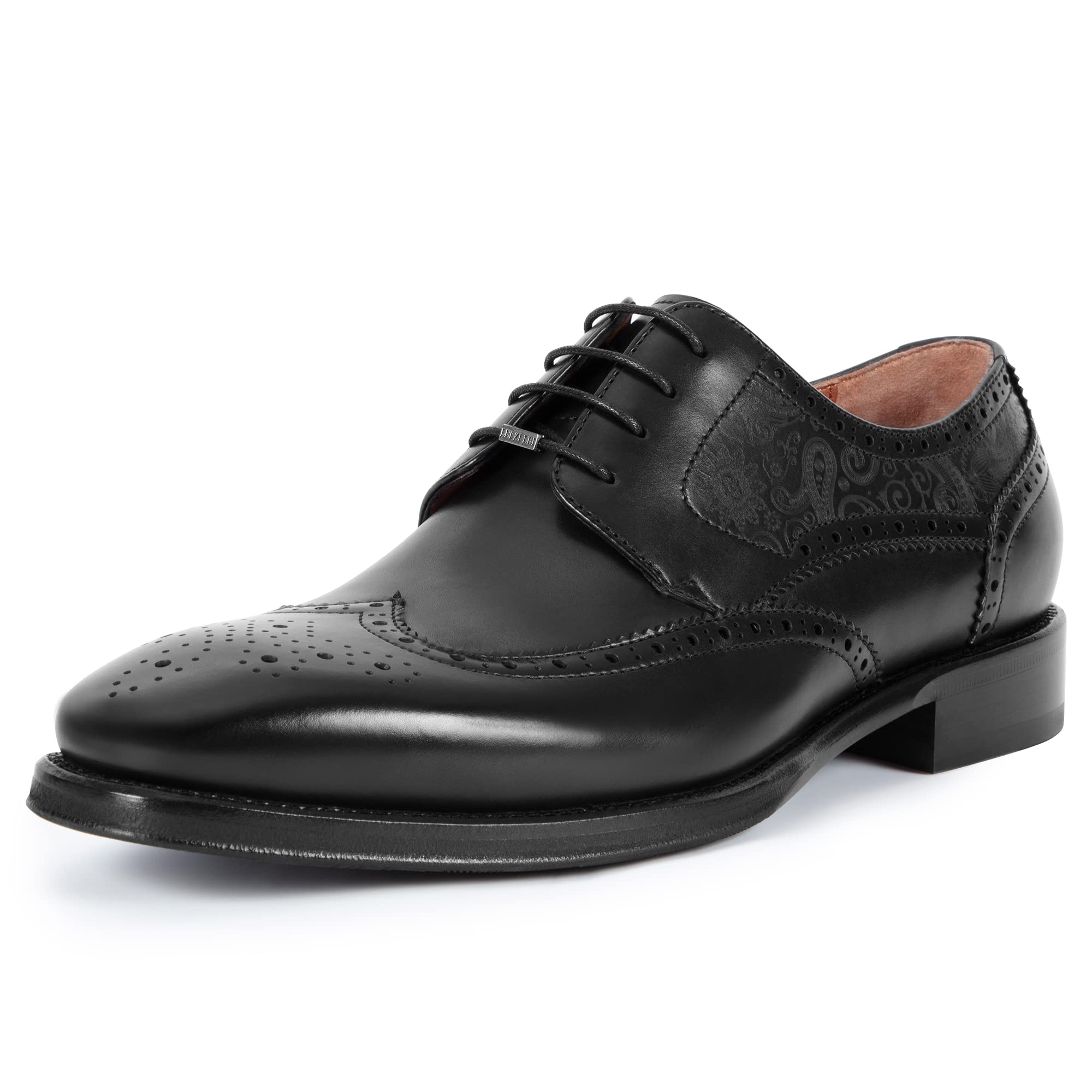 Men's Dress Oxfords Shoes Brogue Genuine Leather Lace-Up Oxford Derby Shoes