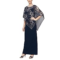 S.L. Fashions Women's Long Cape Dress