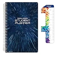 Global Datebooks Dated Middle School or High School Student Planner for Academic Year 2024-2025 Includes Ruler/Bookmark and Planning Stickers (Block Style - 5.5