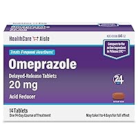 HealthCareAisle Omeprazole 20 mg – 14 Delayed-Release Tablets – Acid Reducer, Treats Frequent Heartburn