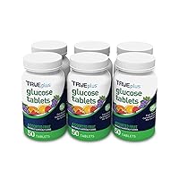TRUEplus® Glucose Tablets, Assorted Flavor (Grape, Raspberry, Orange) - 50ct Bottle - 6 Pack