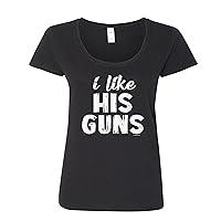 Funny Mens and Womens Couples Shirt Sets I Like His Guns I Like Her Buns Matching Tank Tops