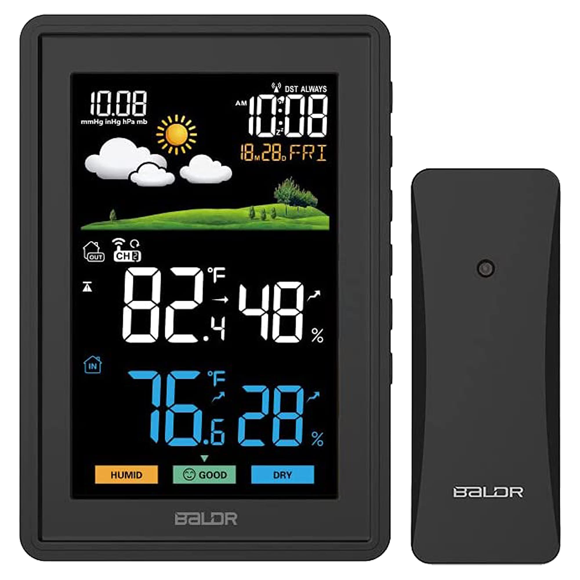 Mua BALDR Home Wireless Indoor Outdoor Weather Station Thermometer - Color  LCD Display Weather Forecast with Outdoor Sensor, Clock, Digital Calendar -  Indoor Thermometer, Home Weather Station - Black trên  Mỹ