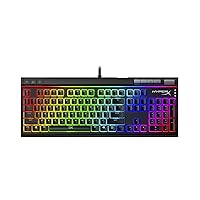 HyperX Alloy Elite 2 – Mechanical Gaming Keyboard, Software-Controlled Light & Macro Customization, ABS Pudding Keycaps, Media Controls, RGB LED Backlit, Linear Switch, HyperX Red,Black