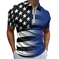 Black and White USA Guam Flag Men’s Polo Shirt Casual Short Sleeve T Shirt Slim Fit Golf Polo Shirts