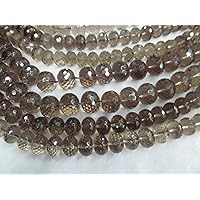 AA+ 16x12mm Smoke Smoky Quartz Rondelle Bicone Faceted Brown Neutral Classic Topaz Smoky Beads Full Strand 16