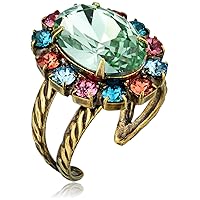 Sorrelli Happy Birthday Radiant Oval Adjustable Ring