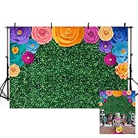 MEHOFOND Mexican Fiesta Theme Party Backdrop Mexican Festival Birthday Banner Party Decorations Green Leaves Photography Background Banner Photo Studio Props Vinyl 7x5ft