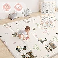 Baby Playmat for Crawling,0.6in Thick Extra Large Foldable Play Mat for Baby, Waterproof Non Toxic Anti-Slip Reversible Foam Playmat for Toddlers Kids(79 * 71 * 0.6)