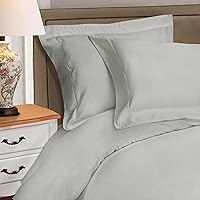 Superior 100% Egyptian Cotton 530 Thread Count Solid Duvet Cover Set, King/California King, Platinum