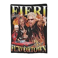 Guy Music Fieri Throw Blanket for Couch Bed Sofa Chair Lightweight Plush Fuzzy Fleece Blankets and Throws Cozy Soft Decorative Flannel Blanket for All Seasons 50