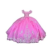 2024 Sparkly Ivory Flower Patterned Lace Ball Gown Princess Boho Quinceanera Prom Dresses Adult Cocktail Sweet 15