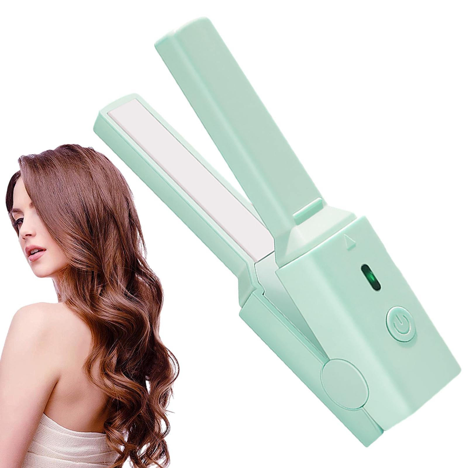 Small Curling Iron | Rechargeable Curling Iron and Hair Curler - Multifunctional Straight and Curly Hair Wand for Girls and Teens Foccar