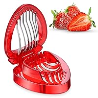 Strawberry Cutter Slicer for Kitchen Gadgets - Strawberry Kitchen Slicer Red Egg Slicer Mini Gadgets for Home Kitchen Tool - Strawberry Slicer for Kids Vegetable Cutters Stainless Steel Cutting