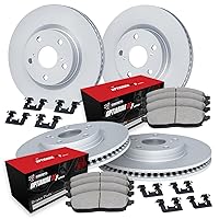 R1 Concepts Front Rear Brakes and Rotors Kit |Front Rear Brake Pads| Brake Rotors and Pads| Optimum OEp Brake Pads and Rotors |Hardware Kit|fits 2011-2014 Porsche Cayenne