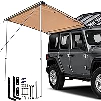 DANCHEL OUTDOOR Vehicle Awning with Metal Joints 4.9x8.2ft, Roof Rack Car Side Awning Pull-Out Rooftop Shades Overlanding Accessories for SUV/Truck/Van