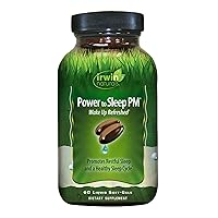 Irwin Naturals Power to Sleep PM - 60 Liquid Soft-Gels - with Melatonin, GABA, Ashwagandha, Valerian Root & L-Theanine - 30 Servings