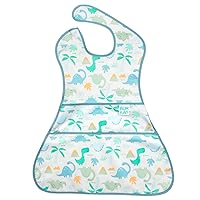 Bumkins SuperBib, Supersized Oversized Baby Bib, Waterproof Fabric, Fits Babies and Toddlers 6-24 Months – Dinosaurs