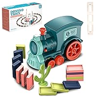 Dominoes Automatic Domino Train Toy Set - 180 Pcs, Creative Domino Train Blocks Set Building and Stacking Toy, Dominoes Automatically Rally Train Sets, Dominos Train Toys for Kids Age 3-12