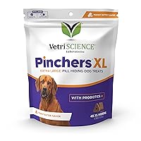 VETRISCIENCE Pinchers XL Pill Hiding Treats for Dogs – Extra Large Pill Hiders with Probiotics, Great for Medicine, Large Capsules and Tablets