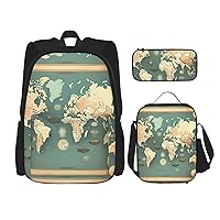 Print 327PCS Backpack Set,Large Bag with Lunch Box and Pencil Case,Convenient,backpack lunch box