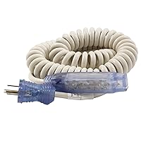 AC WORKS [29441-AS] Medical Grade Power Strip Coiled Cord with Bar Tri-outlet
