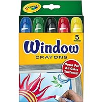 Crayola Washable Window Crayons, Assorted Colors, Box Of 5