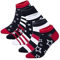 KONY Womens 5 Pairs Lightweight Cotton Novelty Low Cut Ankle Socks, Unique Fun Gifts for Teen Girls Size 6-10