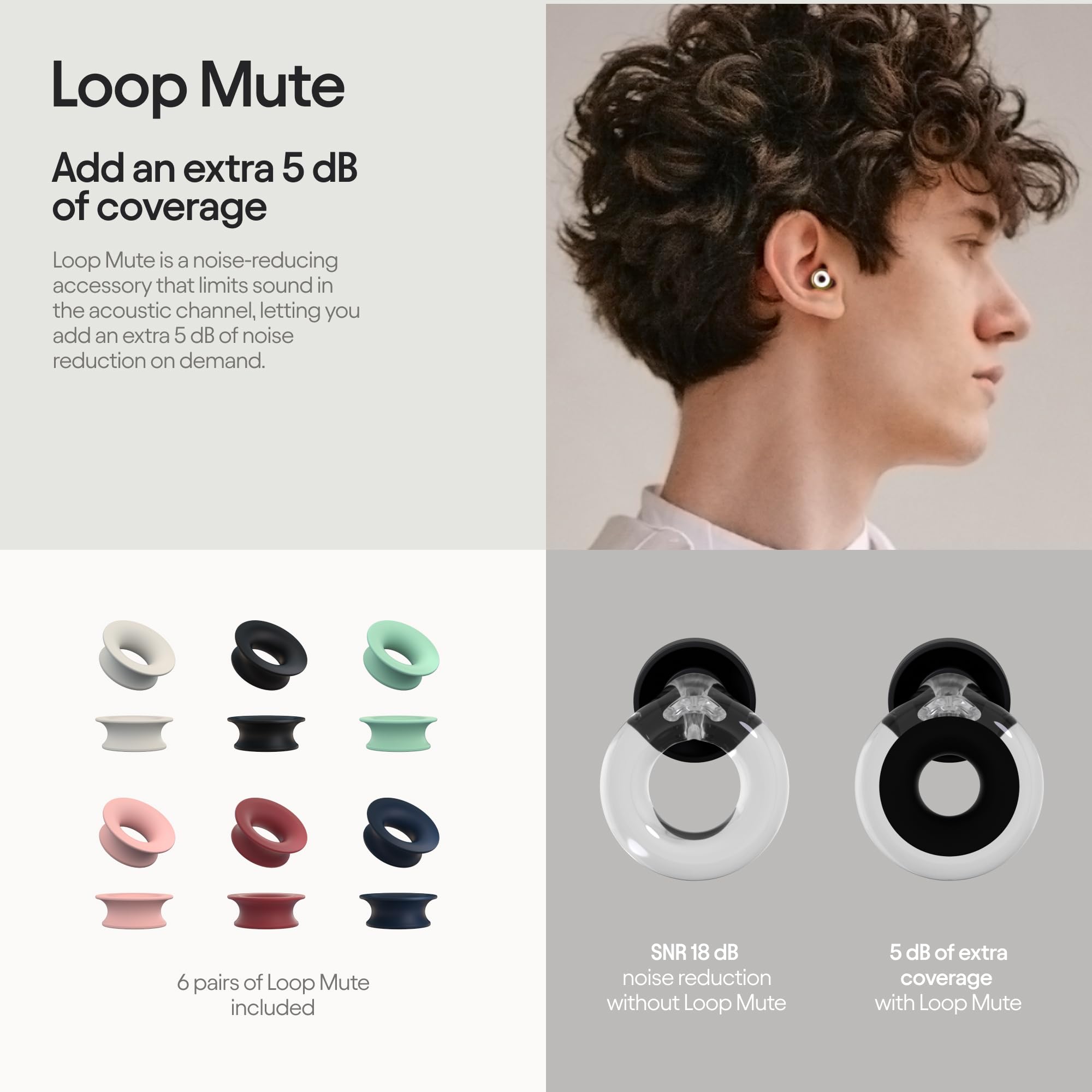 Loop Earplugs Daily Control Bundle (2-Pack) + Loop Mute – Loop Quiet (Black) + Loop Engage (Black) | Ear Plugs for Sleep, Focus, Noise Sensitivity, Socializing & More | 26 dB/16 dB Noise Reduction
